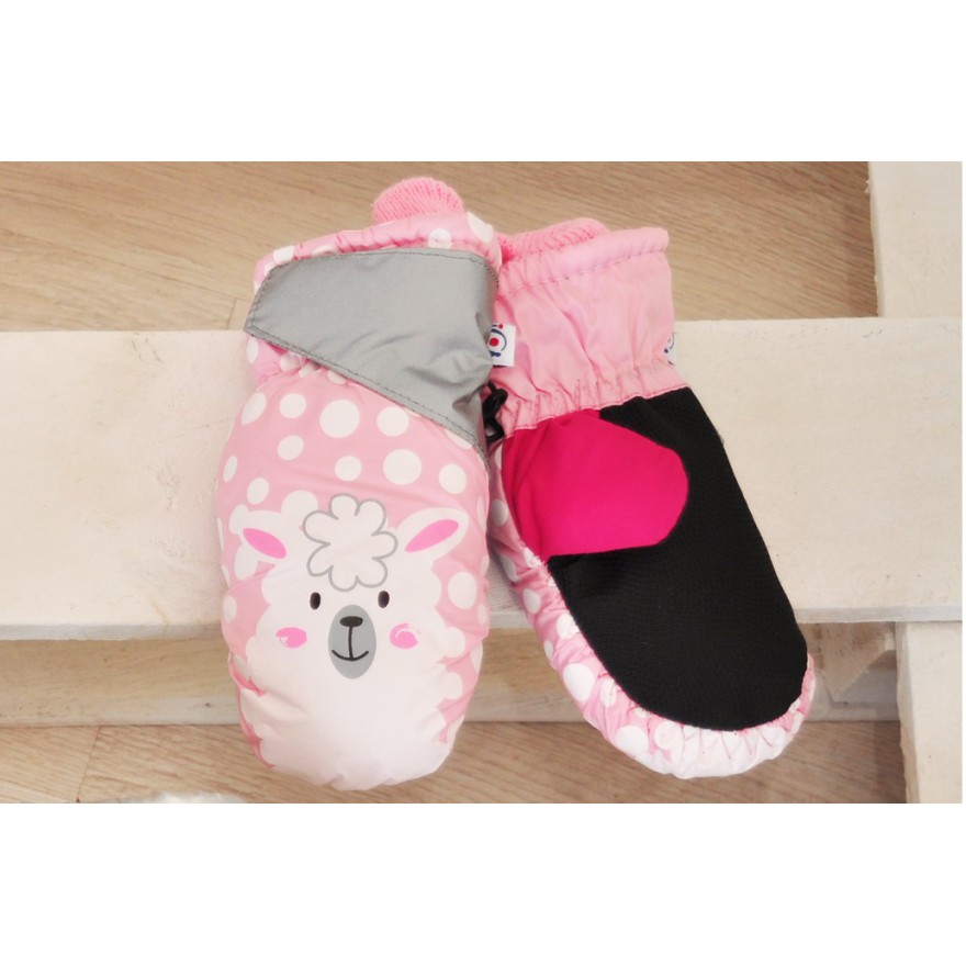 Różowe rękawiczki nieprzemakalne OWIECZKA 1P