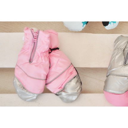 Różowe rękawiczki nieprzemakalne dla dziewczynki 1P