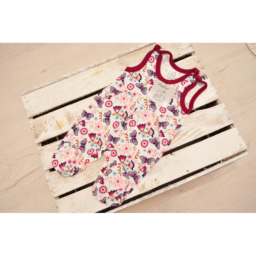 Dziewczęce ŚPIOCHY rozpinane w kroku w motyle wzór 336