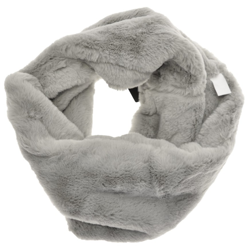 Szary KOMIN ZIMOWY futrzany podwójny roz. uniwersalny