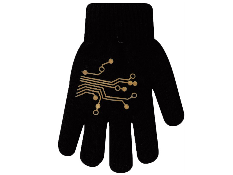 Zimowe rękawiczki chłopięce wełniane z ABS 5P wzór1C