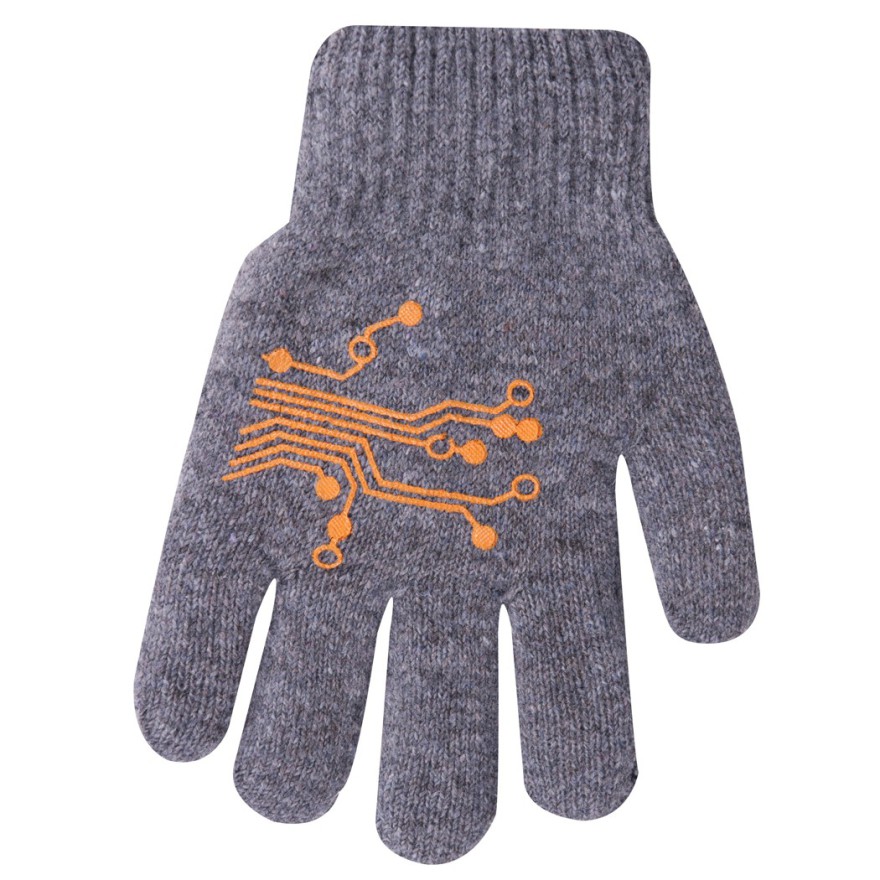 Zimowe rękawiczki chłopięce wełniane z ABS 5P wzór1S