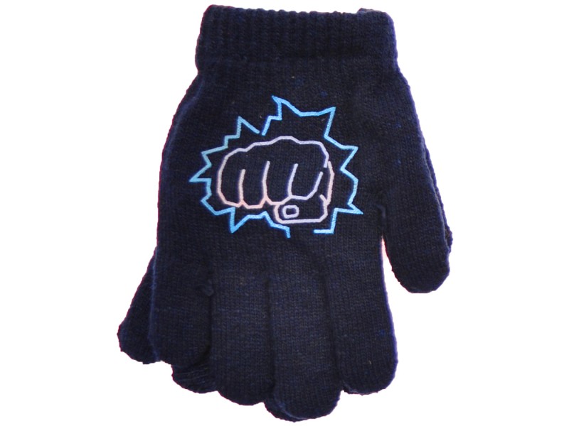 Zimowe rękawiczki chłopięce wełniane z ABS 5P pięśćG