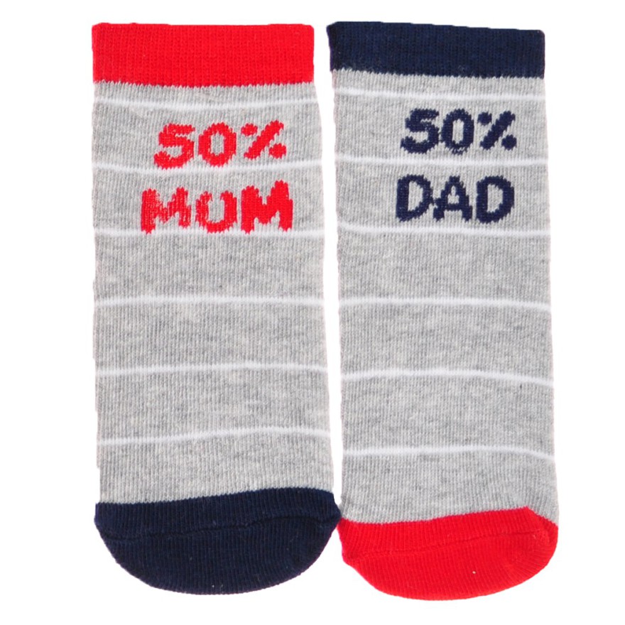 Skarpetki bawełniane "50% MUM 50% DAD" skarpety chłopięce Skarpetki bawełniane "50% MUM 50% DAD" skarpety chłopięce