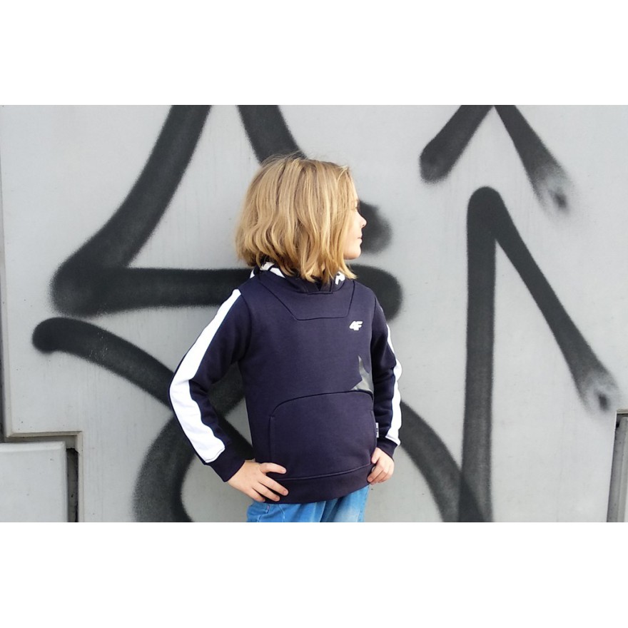 4F Granatowa BLUZA ocieplana z kapturem