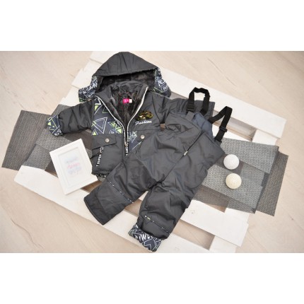 Grafitowy KOMBINEZON ZIMOWY dwuczęściowy ocieplany