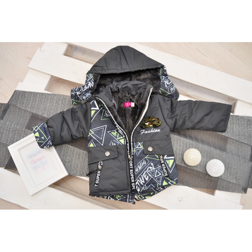 Grafitowy KOMBINEZON ZIMOWY dwuczęściowy ocieplany