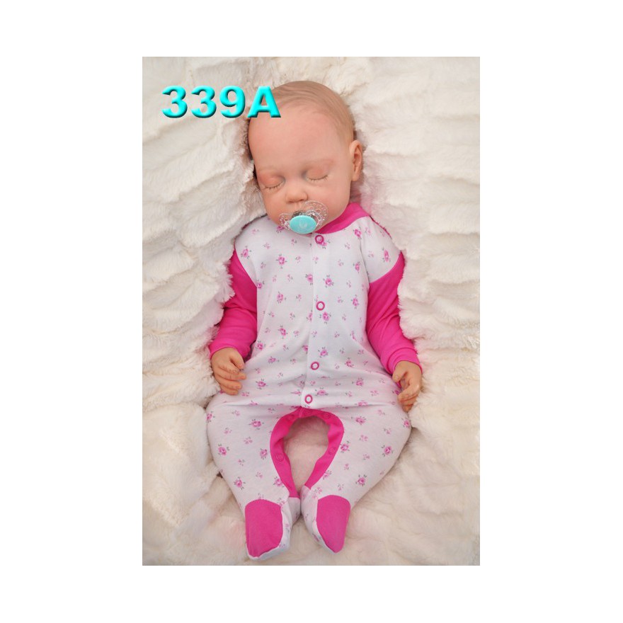 Pajac pajacyk bawełniany amarantowo-biały w róże wzór 339A