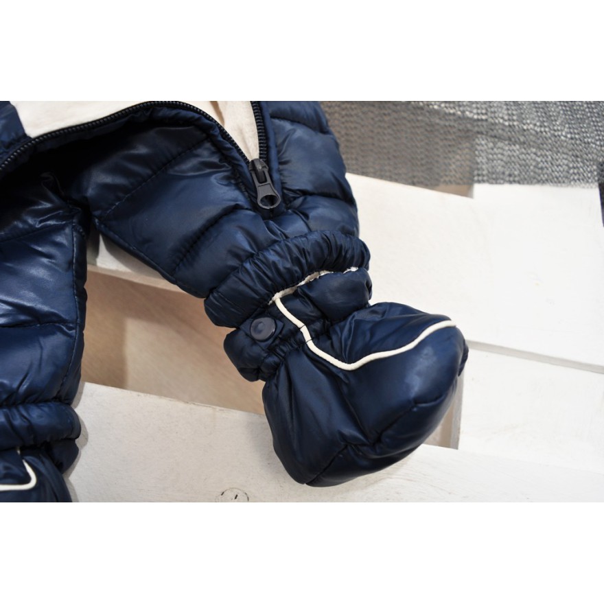 Granatowy KOMBINEZON pikowany 2 suwaki ZIMA