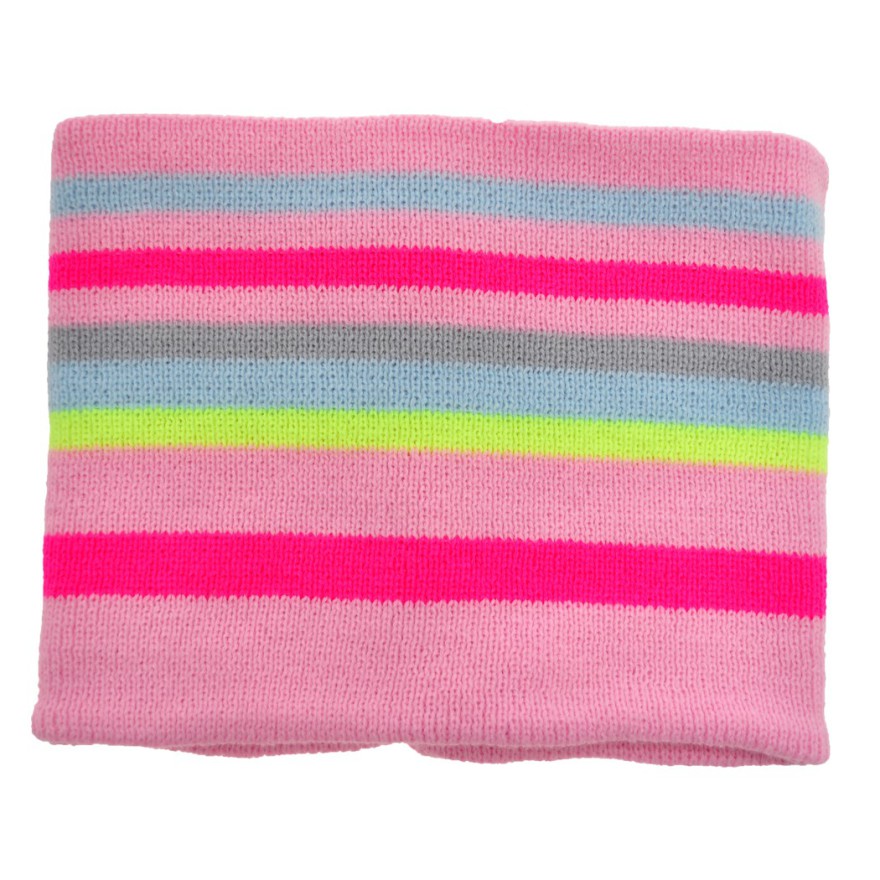 KOMIN ZIMOWY tuba r. uniwersalny RÓŻOWY W PASKI