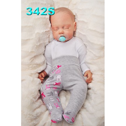 PÓŁŚPIOCHY bezuciskowe szare w króliki wzór 342S