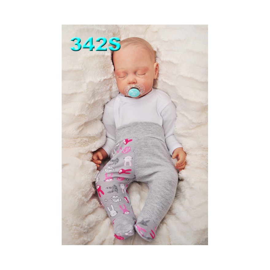 PÓŁŚPIOCHY bezuciskowe szare w króliki wzór 342S