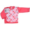 KOSZULKA malinowa w serca r.56-62 kaftanik wzór 112C