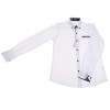 Biała koszula chłopięca czarne dodatki długi rękaw r.110-134 elegancka