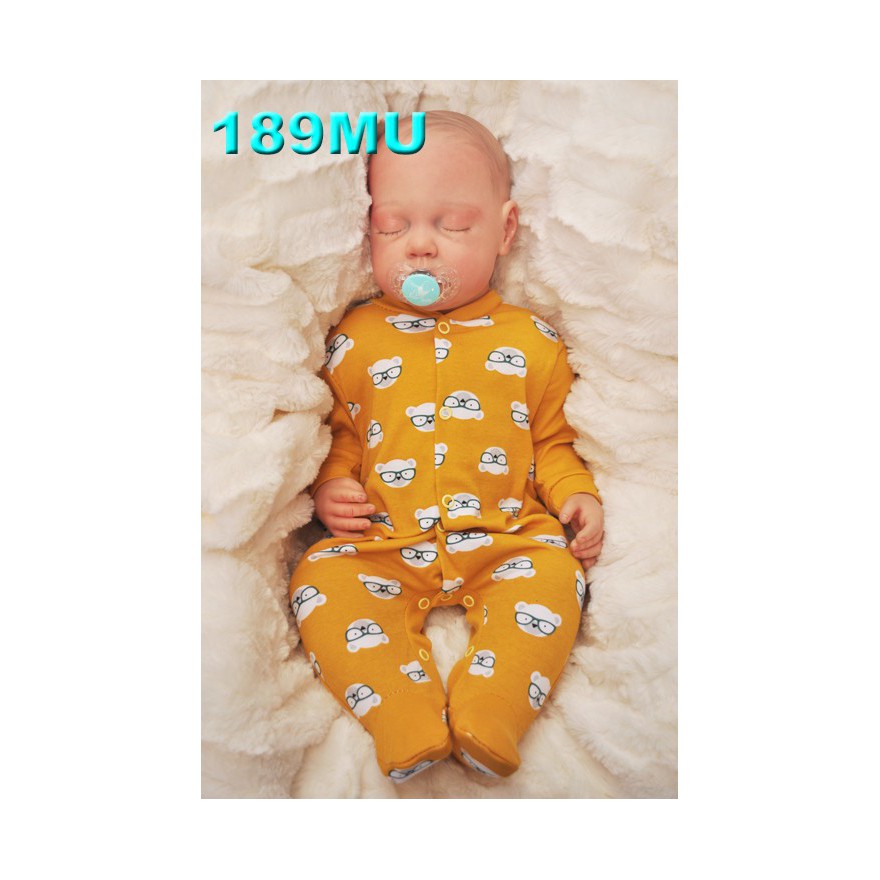 Pajac pajacyk bawełniany musztardowy w misie wzór 189MU