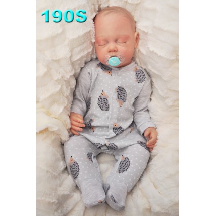 Pajac pajacyk bawełniany szary w jeże wzór 190S