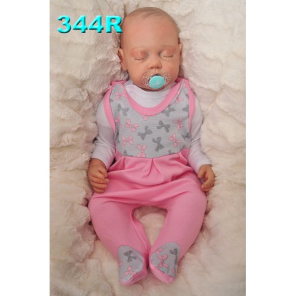 ŚPIOCHY ŚPIOSZKI bawełniane, różowe w kokardki, wzór 344R