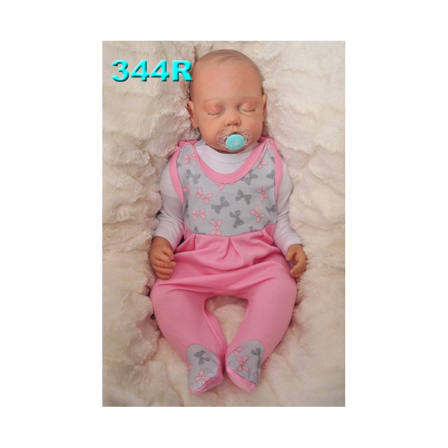 ŚPIOCHY ŚPIOSZKI bawełniane, różowe w kokardki, wzór 344R