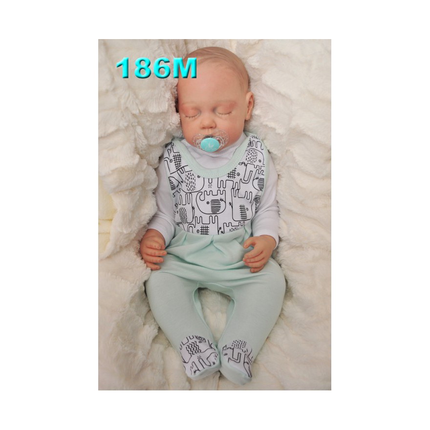 ŚPIOCHY ŚPIOSZKI bawełniane, miętowe w słonie, wzór 186M