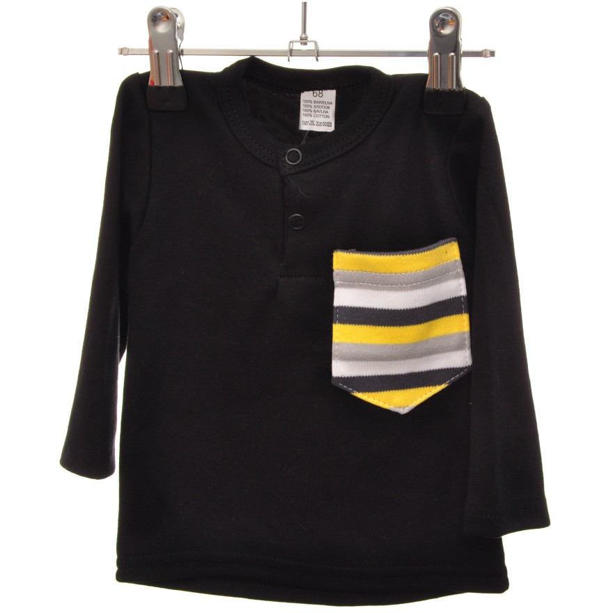 KOSZULKA POLO  czarna długi rękaw BLUZKA chłopiec