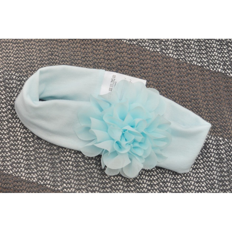 OPASKA MIKA miętowa opaska z dużym kwiatem rozmiar uniwersalny