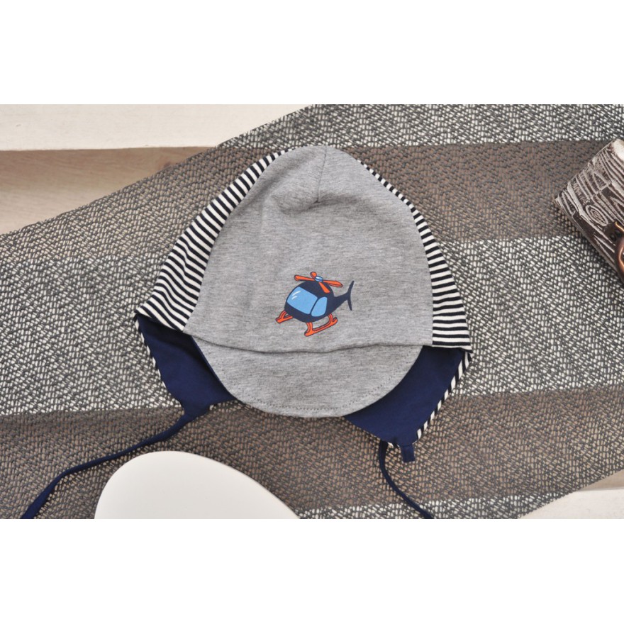 CZAPKA z daszkiem helikopter szara czapeczka wiosna jesień 86