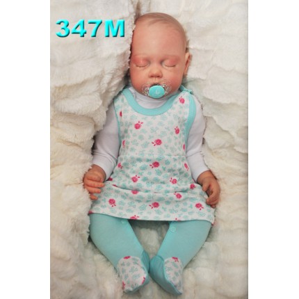 ŚPIOCHY SUKIENKA 2w1 tylko u nas! miętowe w róże wzór 347M