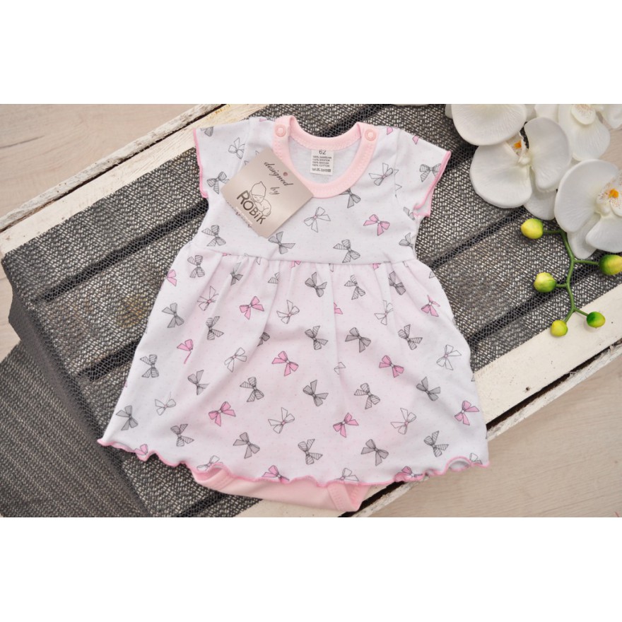 Biała BODY SUKIENKA w kokardki 348R UROCZA PIĘKNE KOLORY LATO