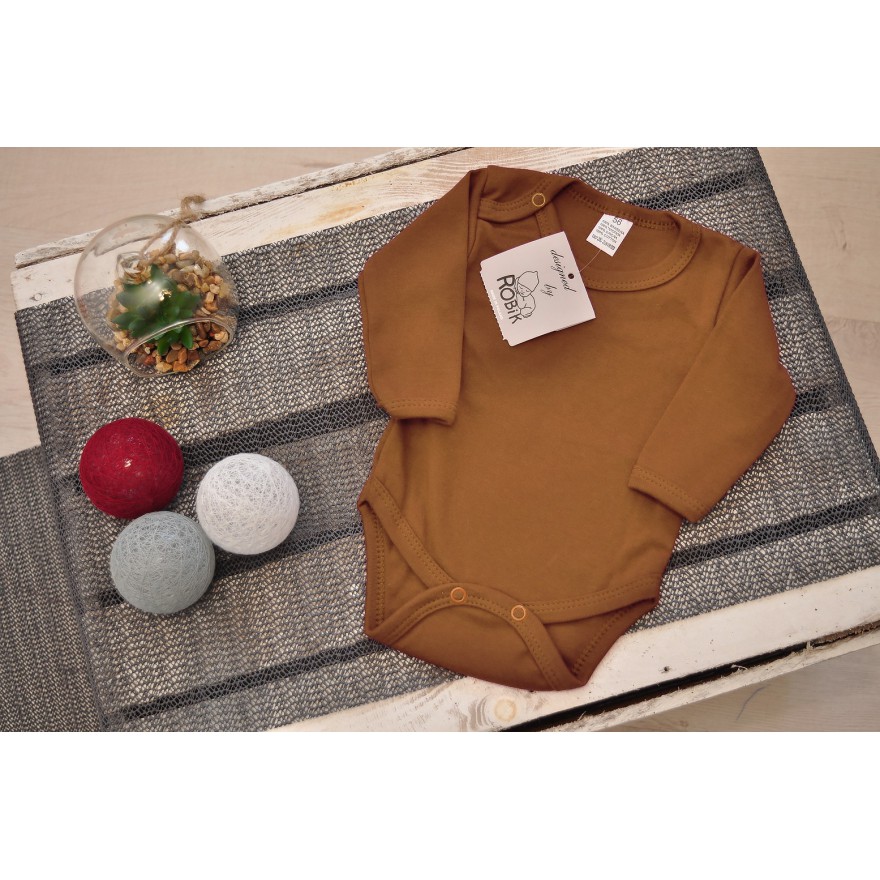 Brązowe BODY z długim rękawem