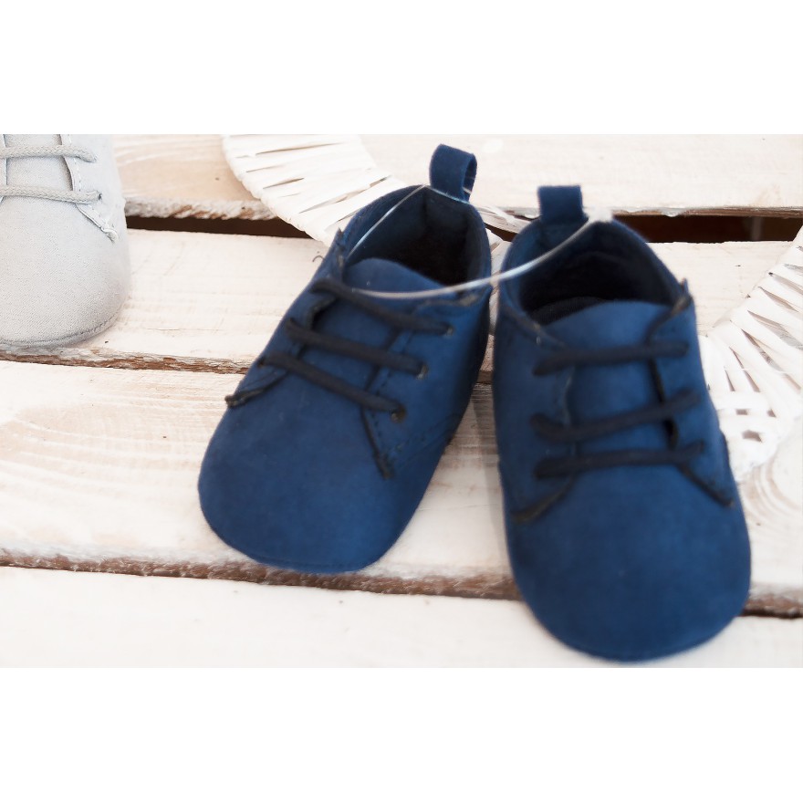 Eleganckie buty zamszowe NIECHODKI granatowe BUCIKI CHRZEST