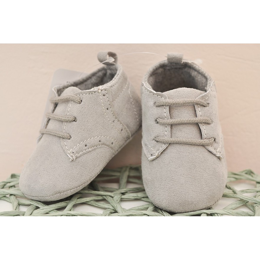 Eleganckie buty zamszowe NIECHODKI szare BUCIKI CHRZEST