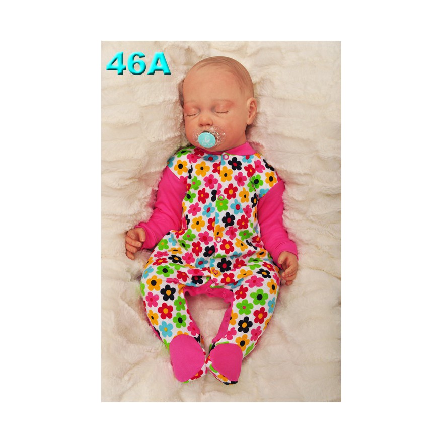 Pajac pajacyk bawełniany amarantowy w kwiaty r.50 WCZEŚNIAK wzór 46A