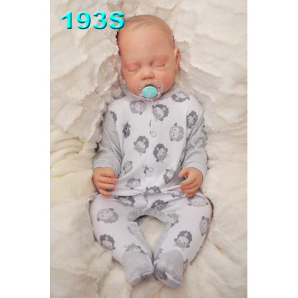 Pajac pajacyk bawełniany biało-szary w owieczki r.50 WCZEŚNIAK wzór 193S