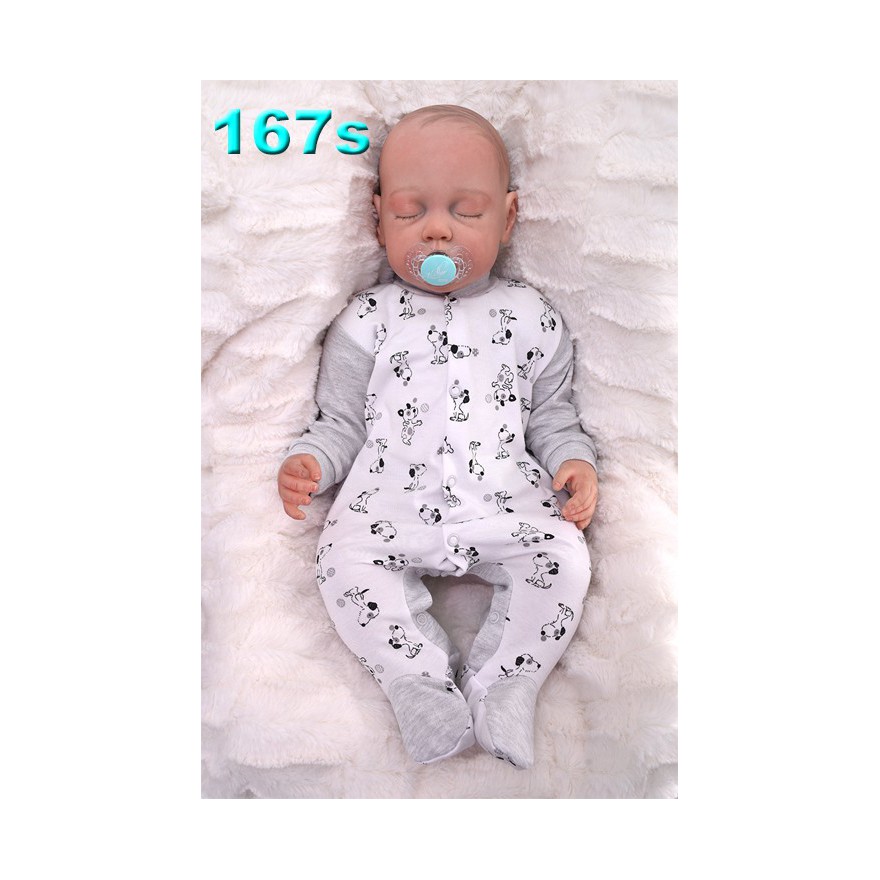 Pajac pajacyk bawełniany szary w pieski r.50 WCZEŚNIAK wzór 167S