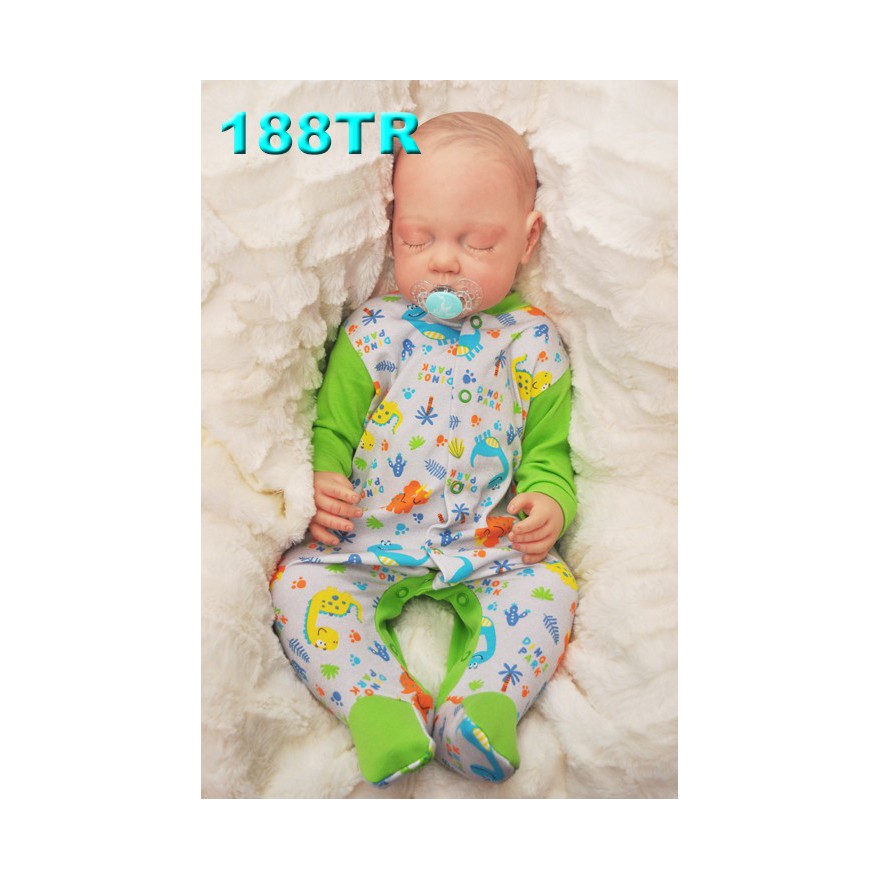 Pajac pajacyk bawełniany trawiasto-szary w dinozaury r.50 WCZEŚNIAK wzór 188TR