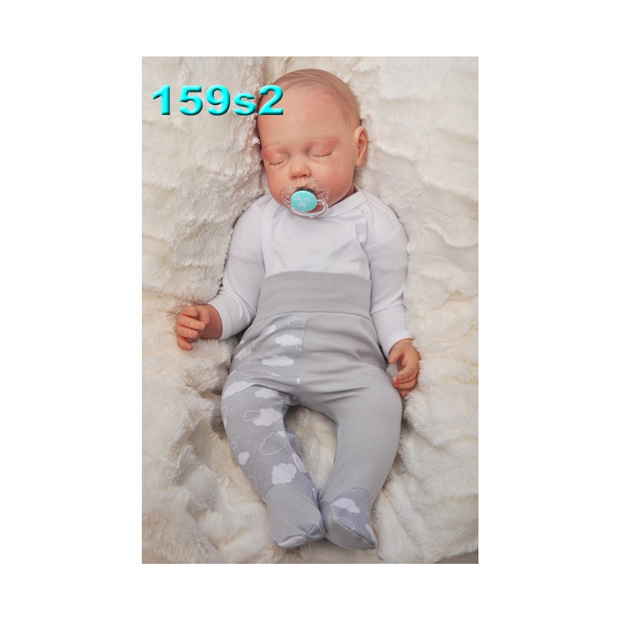 PÓŁŚPIOCHY bezuciskowe szare w chmurki r.50 WCZEŚNIAK wzór 159s2