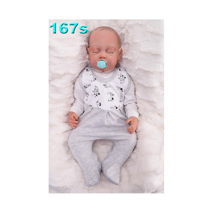 ŚPIOCHY ŚPIOSZKI bawełniane, szare z pieskami r.50 WCZEŚNIAK wzór 167S