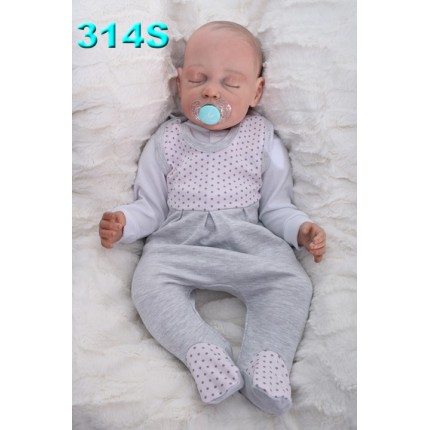 ŚPIOCHY ŚPIOSZKI bawełniane, szare w kropki r.50 WCZEŚNIAK wzór 314S