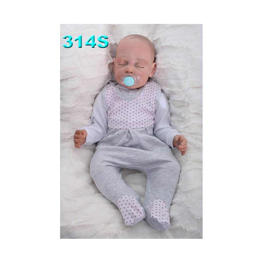 ŚPIOCHY ŚPIOSZKI bawełniane, szare w kropki r.50 WCZEŚNIAK wzór 314S