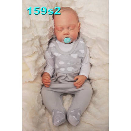 ŚPIOCHY ŚPIOSZKI bawełniane, szare w chmurki r.50 WCZEŚNIAK wzór 159s2