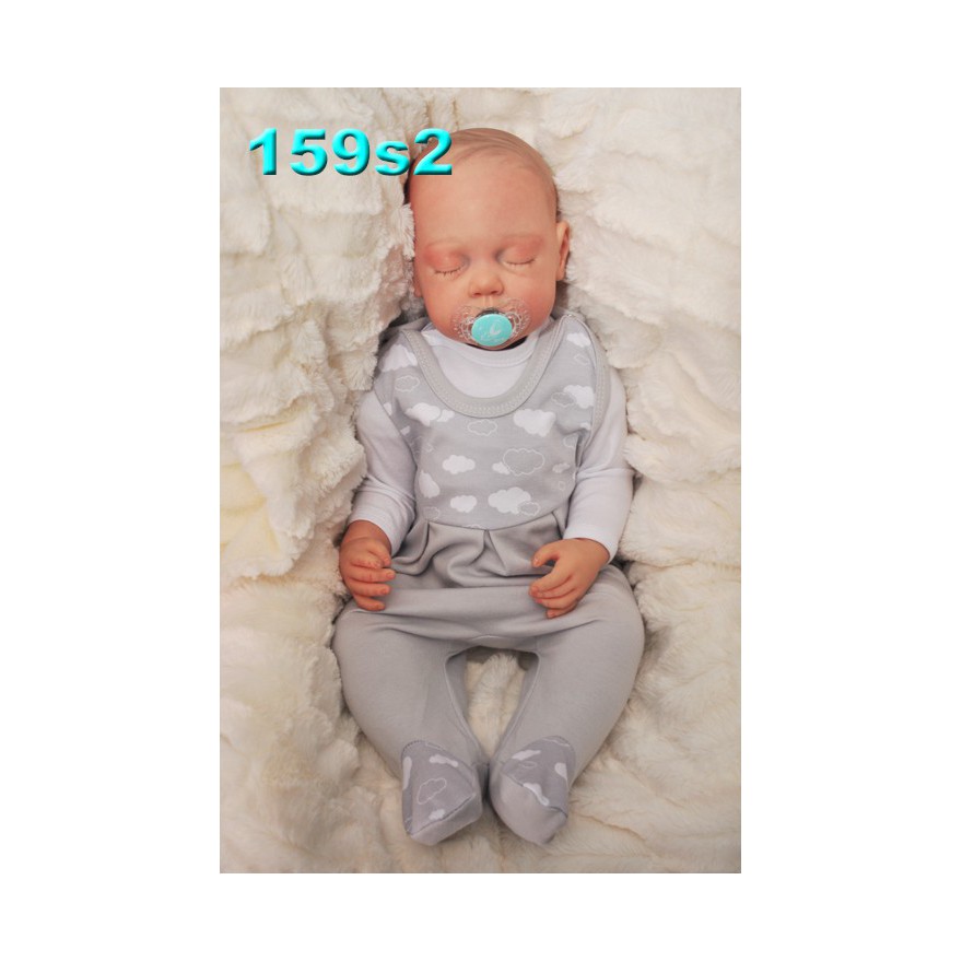 ŚPIOCHY ŚPIOSZKI bawełniane, szare w chmurki r.50 WCZEŚNIAK wzór 159s2