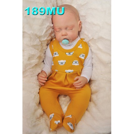 ŚPIOCHY ŚPIOSZKI bawełniane, musztardowe w misie r.50 WCZEŚNIAK wzór 189MU