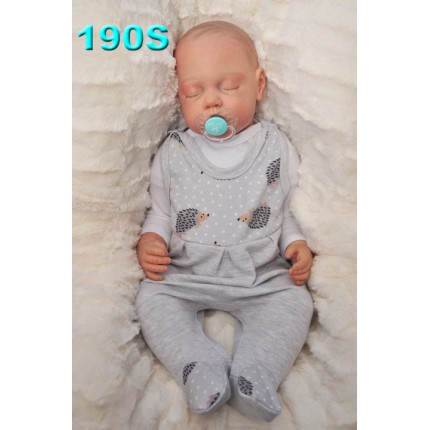 ŚPIOCHY ŚPIOSZKI bawełniane, szare w jeże r.50 WCZEŚNIAK wzór 190S