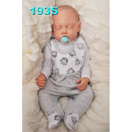 ŚPIOCHY ŚPIOSZKI bawełniane, szare w owieczki r.50 WCZEŚNIAK wzór 193S