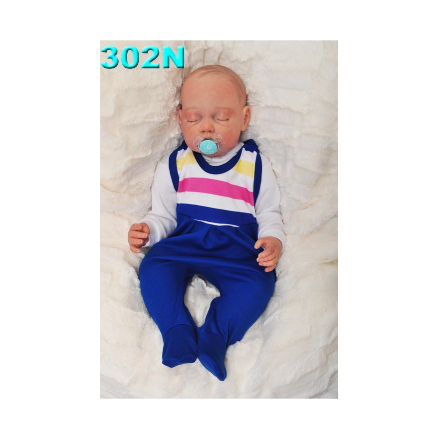 ŚPIOCHY ŚPIOSZKI bawełniane, chabrowe w paski, wzór 302N