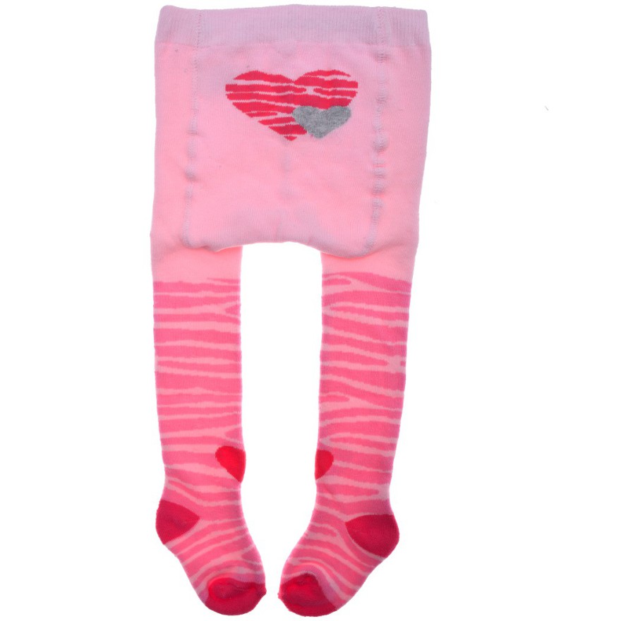 RAJSTOPY frotte różowe z sercem wzór 550