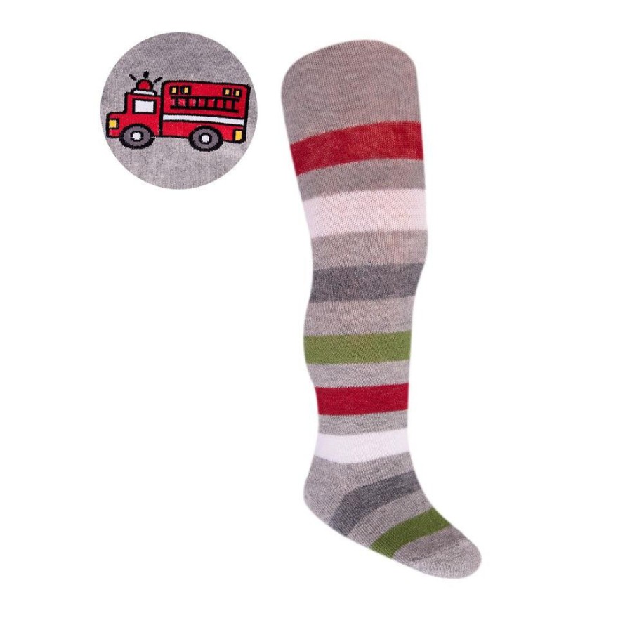RAJSTOPY frotte szare z wozem strażackim wzór 379