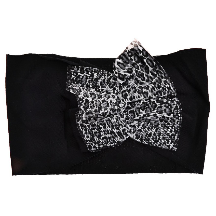 Czarna OPASKA z tiulową kokardą rozmiar uniwersalny