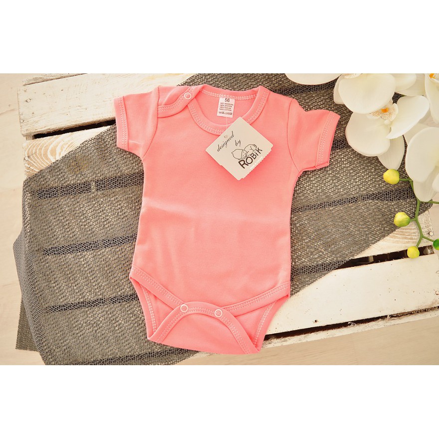 Łososiowe body krótki rękaw