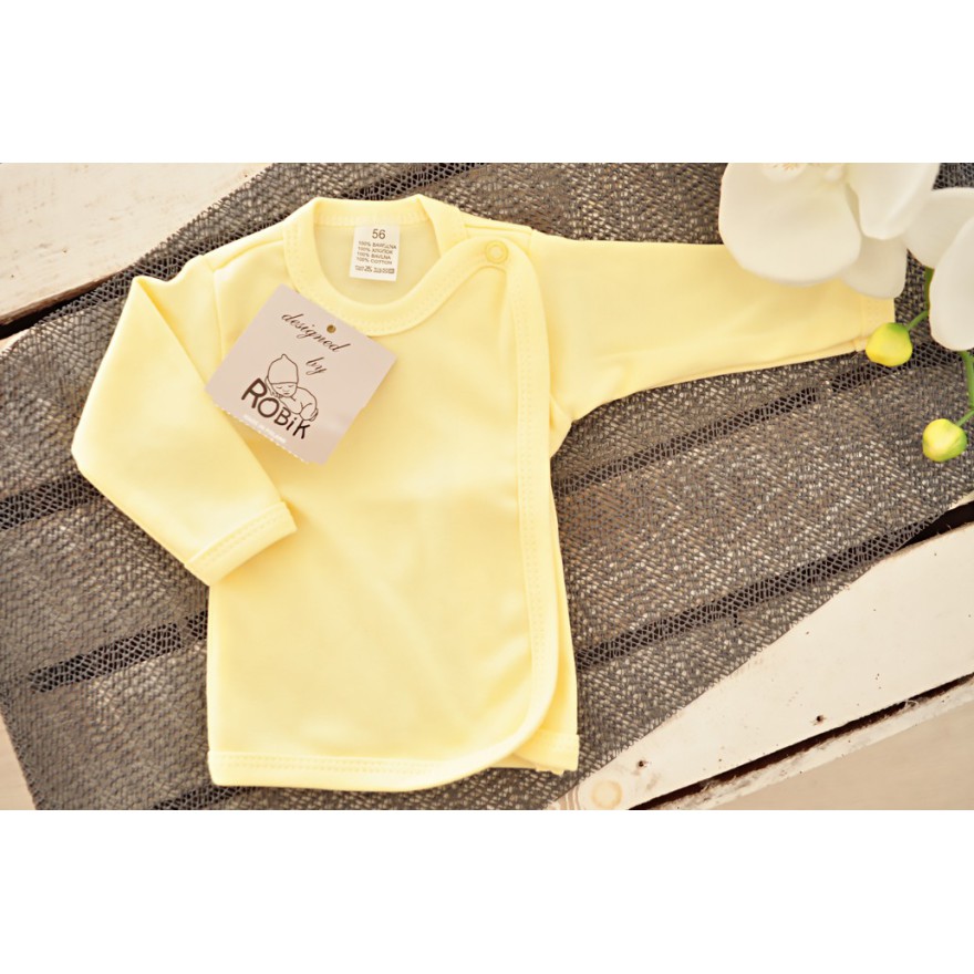 Żółta KOSZULKA kopertowa kaftanik